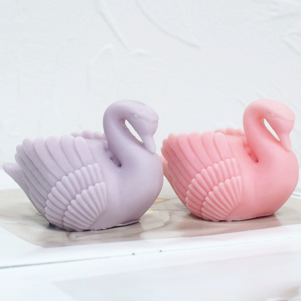Resin Art Gift For Wedding - Cetakan lilin silikon angsa putih plester