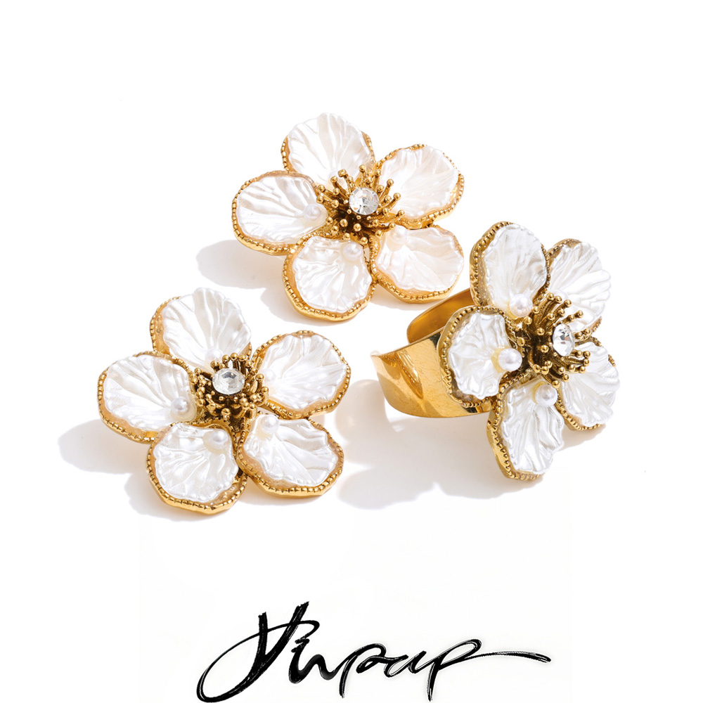 Resin Art Ring - Yhpup Set Perhiasan Anting dan Cincin