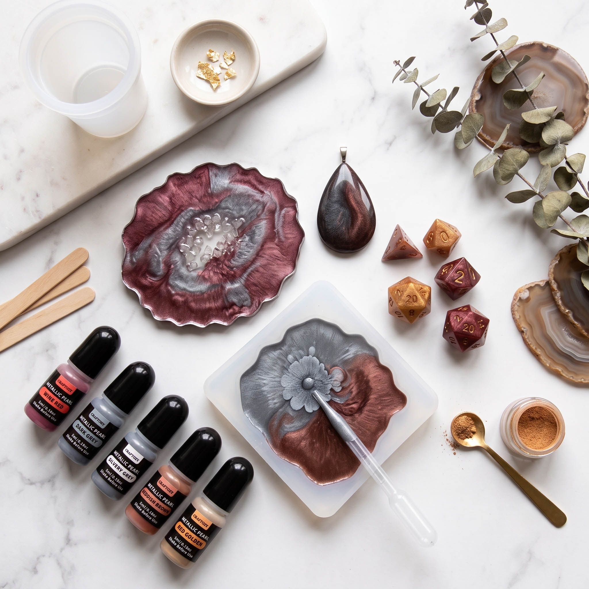 Set tinta alkohol logam 5ml, 1 - Resin Art Alcohol Ink ulasan dan harga
