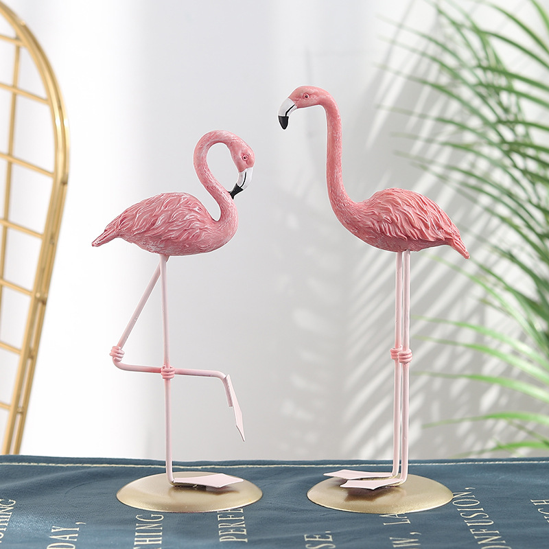 3 Buah Patung Flamingo Merah M - Resin Art Gift For Wedding ulasan dan harga