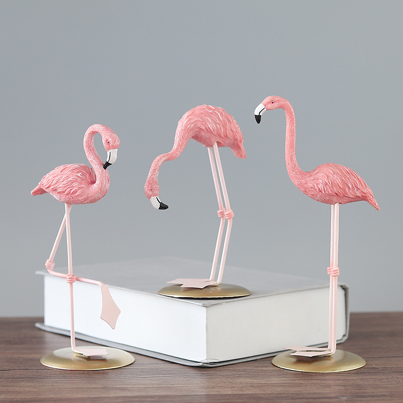 3 Buah Patung Flamingo Merah M - Resin Art Gift For Wedding ulasan dan harga