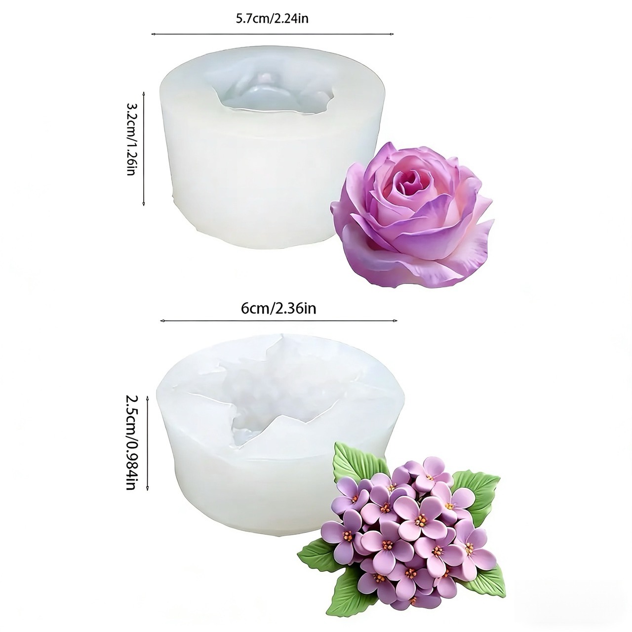 2 Buah Cetakan Silikon Bunga M - Resin Art Gift For Wedding ulasan dan harga