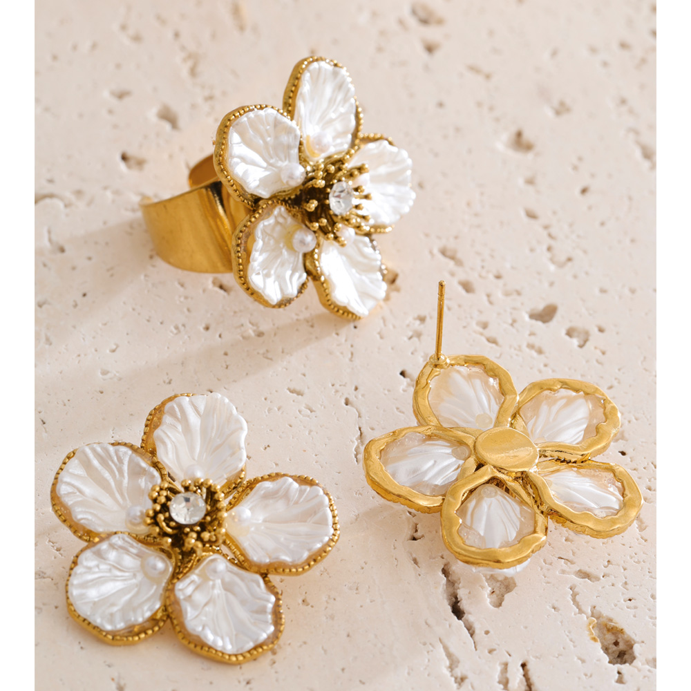 Yhpup Set Perhiasan Anting dan - Resin Art Ring ulasan dan harga