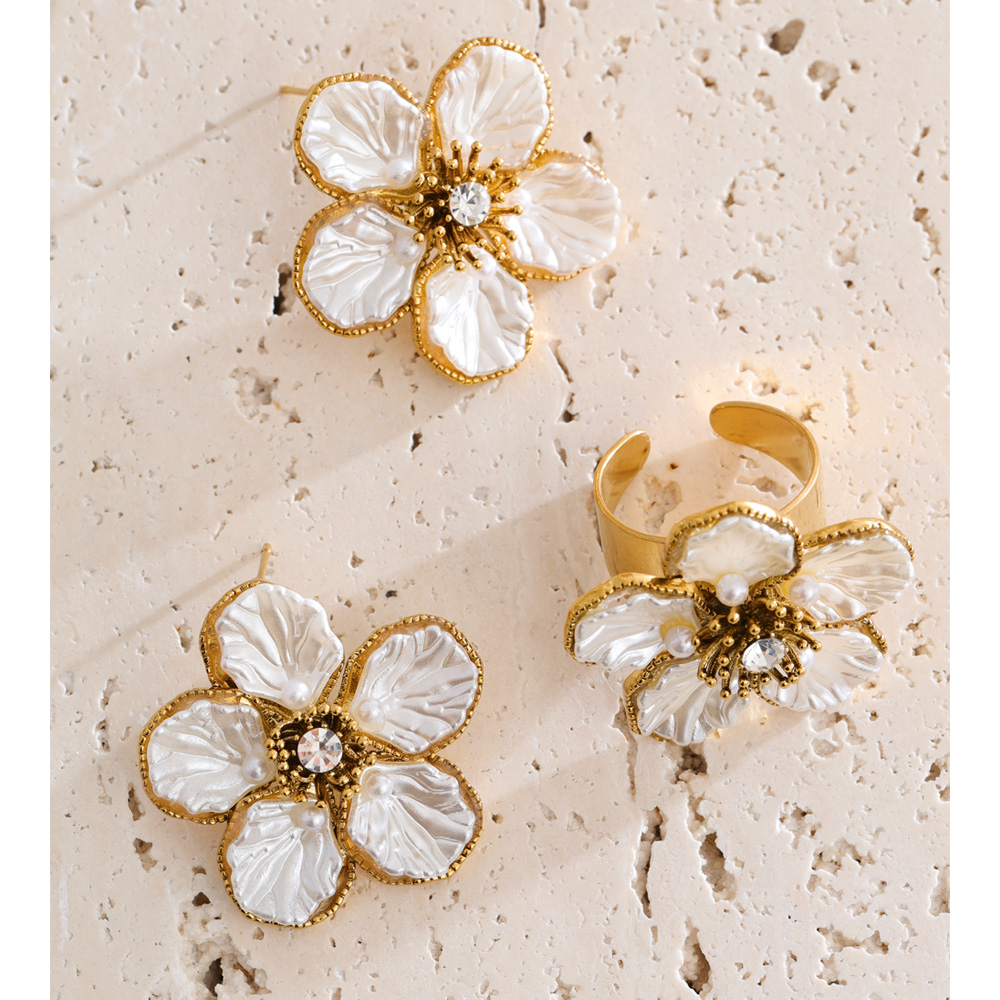 Yhpup Set Perhiasan Anting dan - Resin Art Ring ulasan dan harga