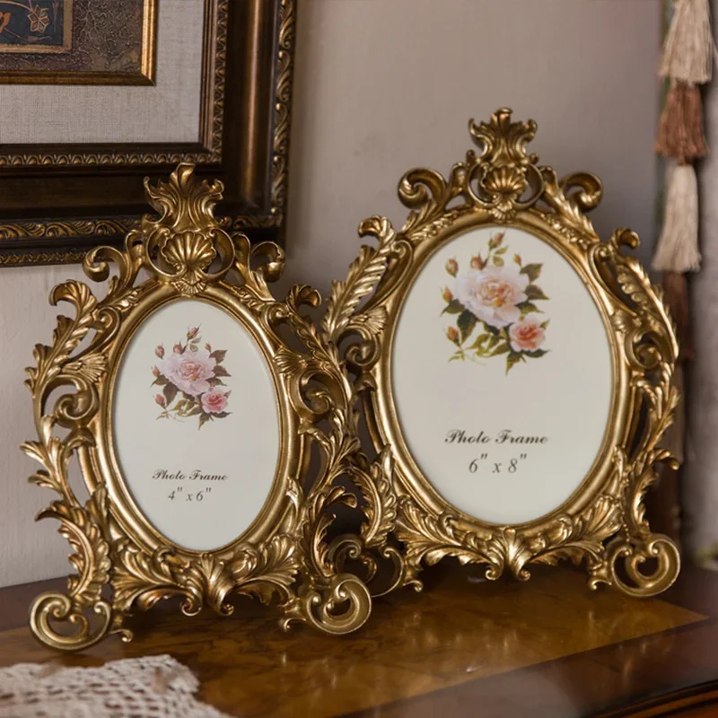 Bingkai Foto Resin Oval Emas R - Resin Art Gift For Wedding ulasan dan harga