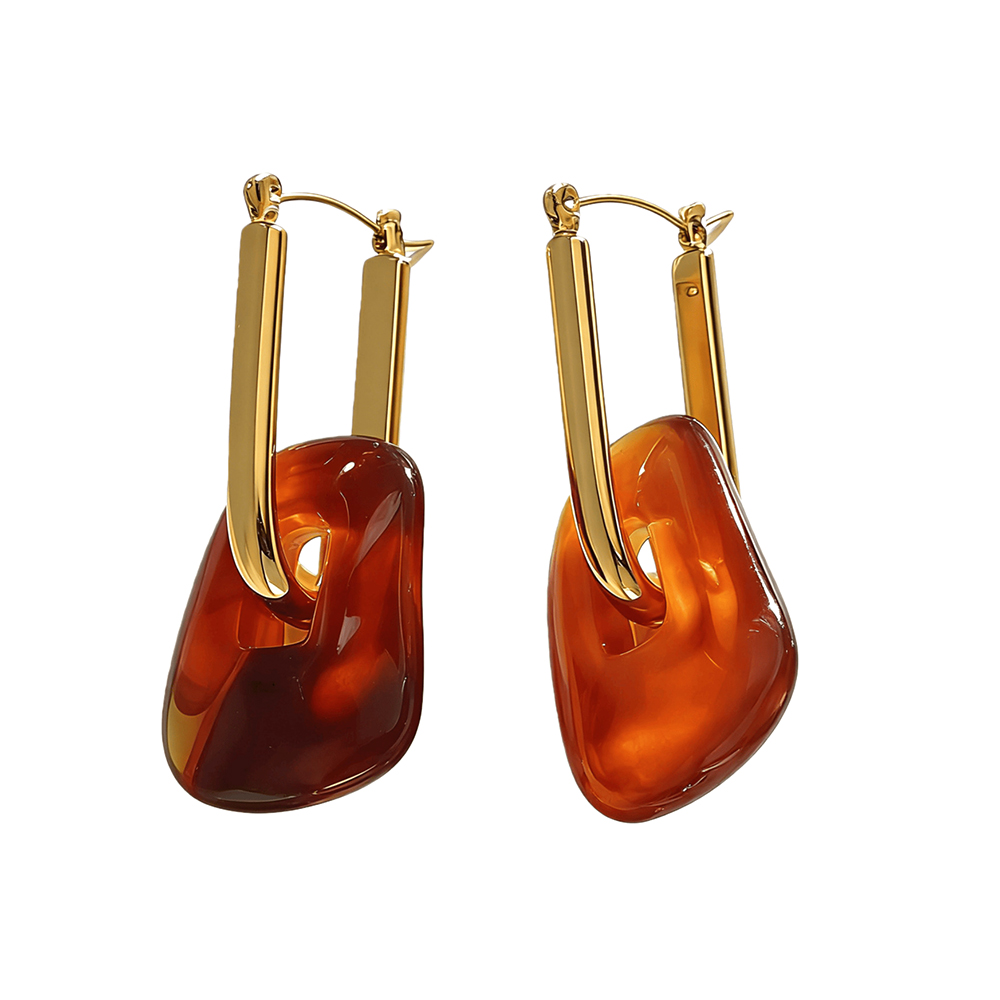 Anting-anting hoop resin abstr - Resin Art Ring ulasan dan harga