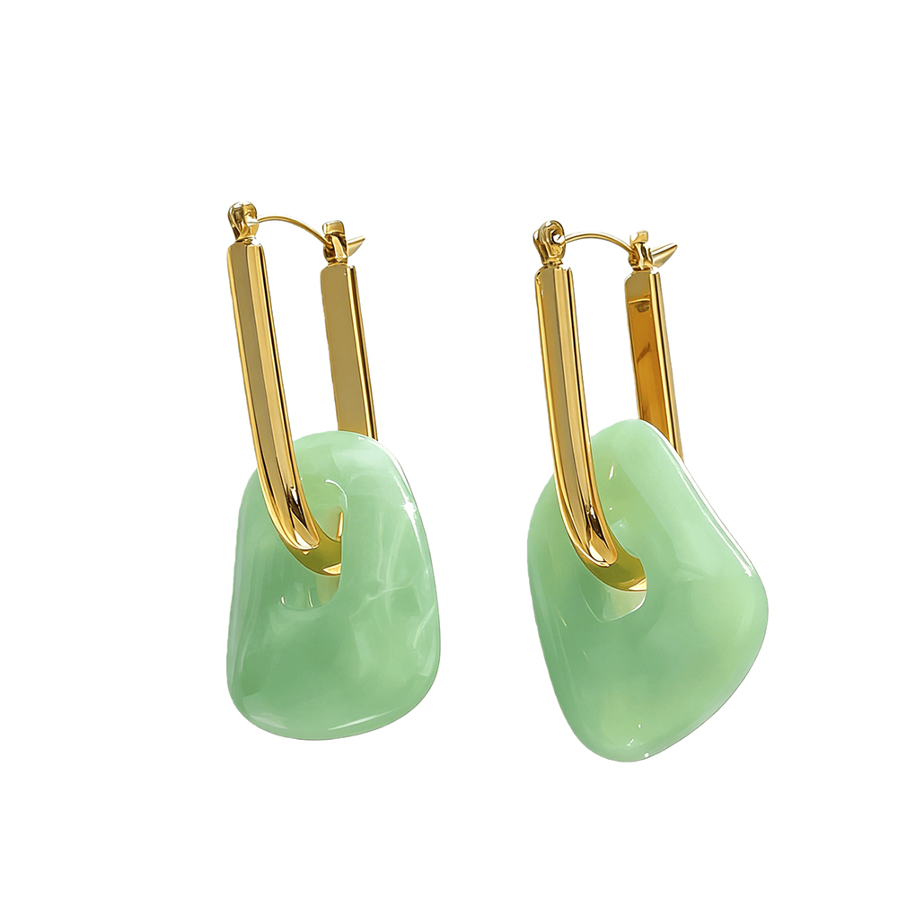 Anting-anting hoop resin abstr - Resin Art Ring ulasan dan harga