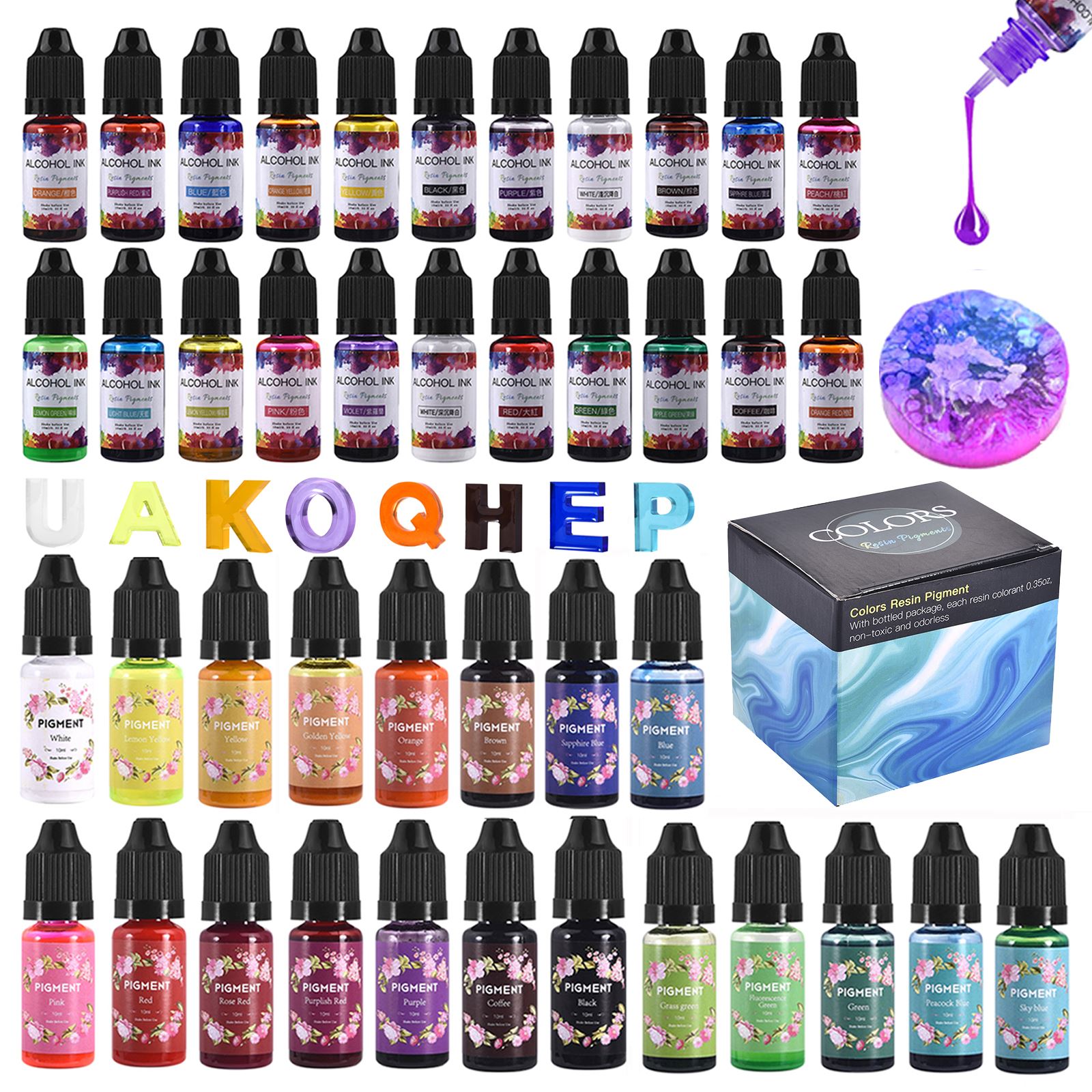 1 Set Kit Pigmen Resin Tinta S - Resin Art Alcohol Ink ulasan dan harga